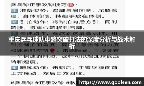 重庆乒乓球队中路突破打法的深度分析与战术解析